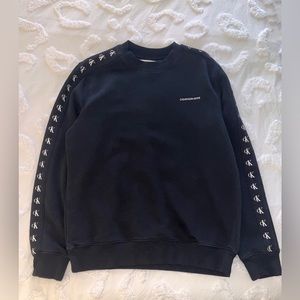CK JEANS Mens Black Letter Crewneck